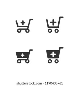 Shop carts, online sale symbol, vector set, isolated icons