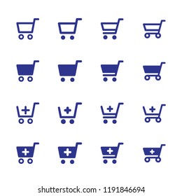 Shop carts, online sale symbol, vector set, isolated icons