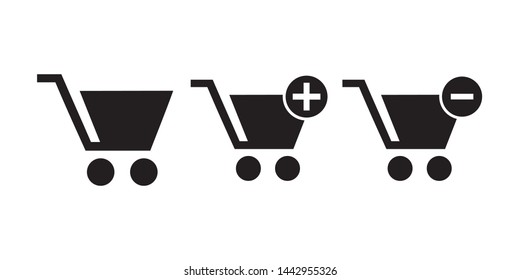 Shop carts vector set, isolated icons