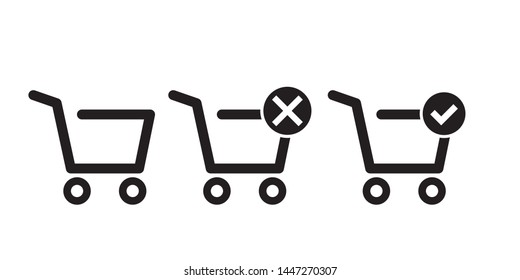 Shop carts vector set, isolated icons
