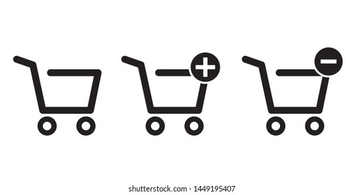 Shop carts vector set, isolated icons