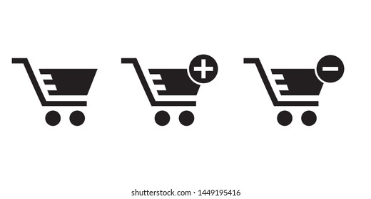 Shop carts vector set, isolated icons