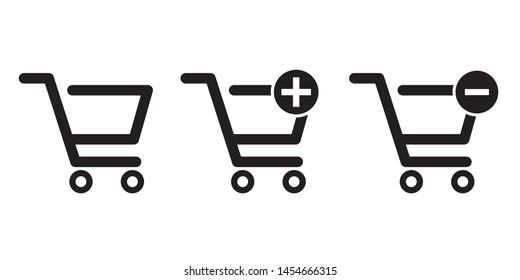Shop carts vector set, isolated icons