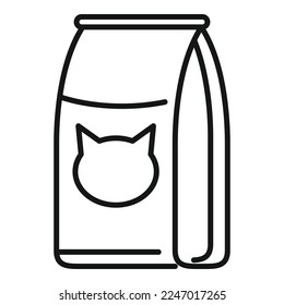 Shop cat food pack icon outline vector. Pet feed. Animal container