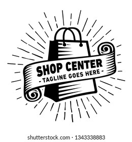 Shop center design template. Logo template for shopping center. Vector and illustration.