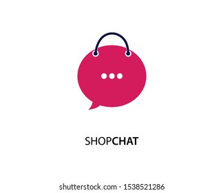 shop chat creative logo template design
