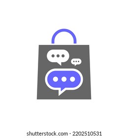 Shop Chat Logo Design Template. Shop Chat logo concept vector. Creative Icon Symbol