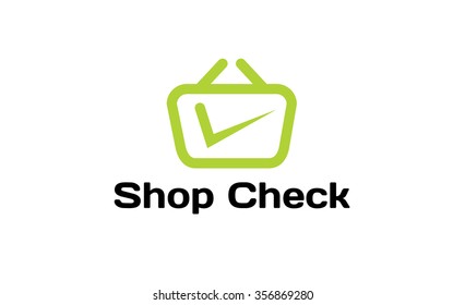 Shop Check Cart Logo Vector Design Illustration
