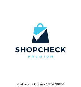 shop check logo vector icon illustration