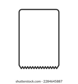 Shop check vector. Torn shopping receipt template vector.