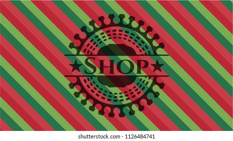 Shop christmas colors style badge.