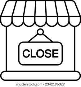  shop close line icon design style