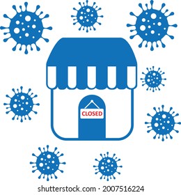 Shop closed icon due to corona virus