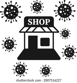 Shop closed icon due to corona virus