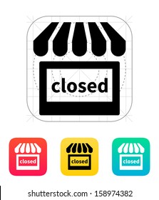 Shop closed icon. Vector illustration.