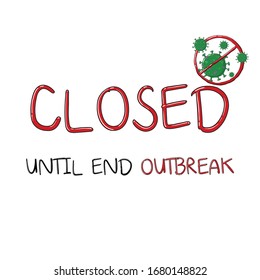 The shop is closed to stop the spread of covid-19 virus.Corona Virus 2020.covid-19.White background.vector illustration.