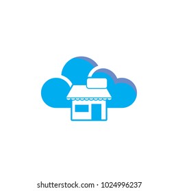 Shop Cloud Logo Icon Design