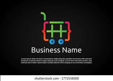 Shop Coding Digital code logo illustration. colorful logo. coding. programmer logo icon vector. media logo.