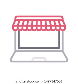 shop colour line vector icon