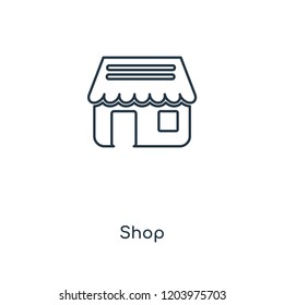 Shop concept line icon. Linear Shop concept outline symbol design. This simple element illustration can be used for web and mobile UI/UX.