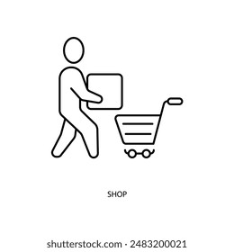 shop concept line icon. Simple element illustration. shop concept outline symbol design.