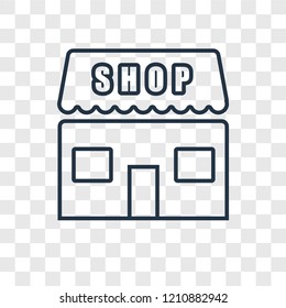 Shop concept vector linear icon isolated on transparent background, Shop concept transparency concept in outline style