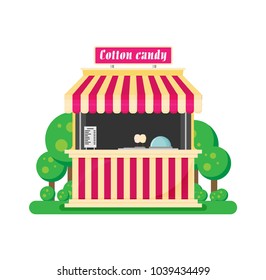 Shop cotton candy flat vector