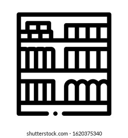 Shop Counter Icon Vector. Outline Shop Counter Sign. Isolated Contour Symbol Illustration