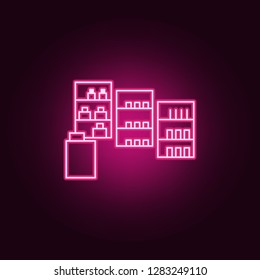 shop with counters outline icon. Elements of Mall Shopping center in neon style icons. Simple icon for websites, web design, mobile app, info graphics