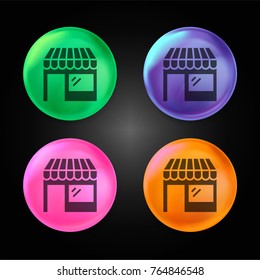 Shop crystal ball design icon in green - blue - pink and orange.