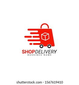 Shop Delivery Logo Template Design Vector