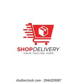 Shop Delivery Logo Template Design Vector