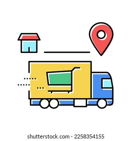shop delivery service color icon vector. shop delivery service sign. isolated symbol illustration