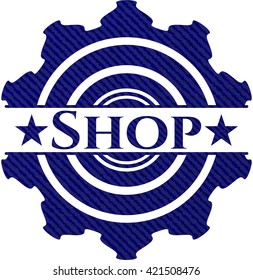 Shop denim background