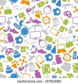 shop department simple vectors icons seamless pattern eps10