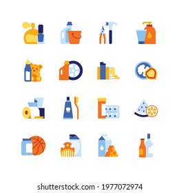 Shop departments vector icon set