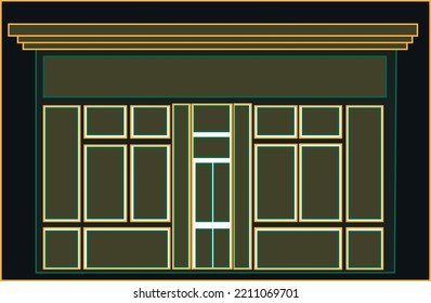 shop design of the entrance part of the building.