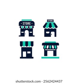 Shop design icons set. Store Icon Vector Illustration