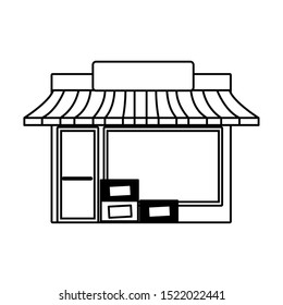 Shop design, Store market shopping commerce retail buy and paying theme Vector illustration