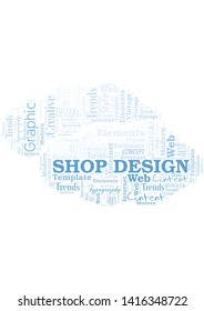 Shop Design word cloud. Wordcloud made with text only.