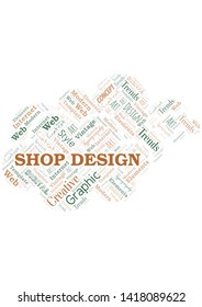 Shop Design word cloud. Wordcloud made with text only.