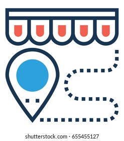 Shop Distance Vector Icon