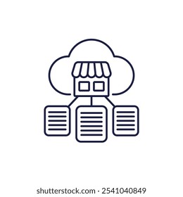 Shop Dokumente Zeilensymbol mit Wolke