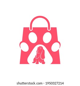 Shop Dog logo design vector illustration, Creative Dog logo design concept template, symbols icons