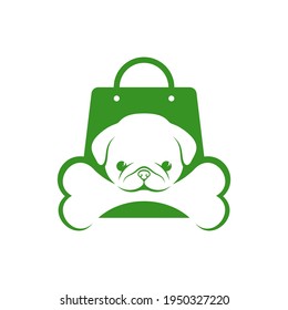 Dibujo vectorial del logotipo del perro de tienda, plantilla de diseño del logotipo del perro creativo, iconos de símbolos