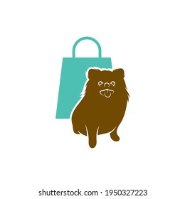 Shop Dog logo design vector illustration, Creative Dog logo design concept template, symbols icons
