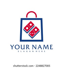 Shop Domino Logo Vektorvorlage, Creative Domino Logo Design Konzepte