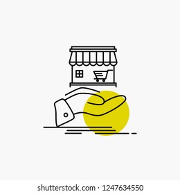 shop, donate, shopping, online, hand Line Icon