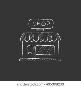 Shop. Drawn in chalk icon.