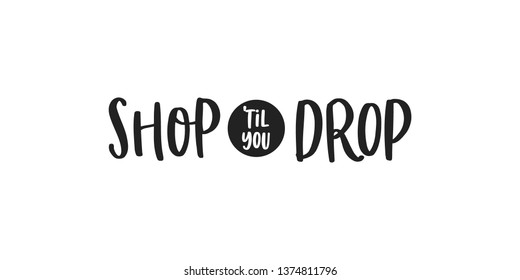 Shop Drop Vector Text Typography Illustration Stock Vector (Royalty ...